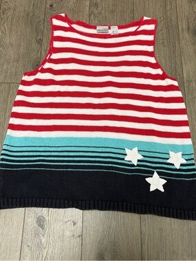 American flag large sleeveless sweater vest tank top